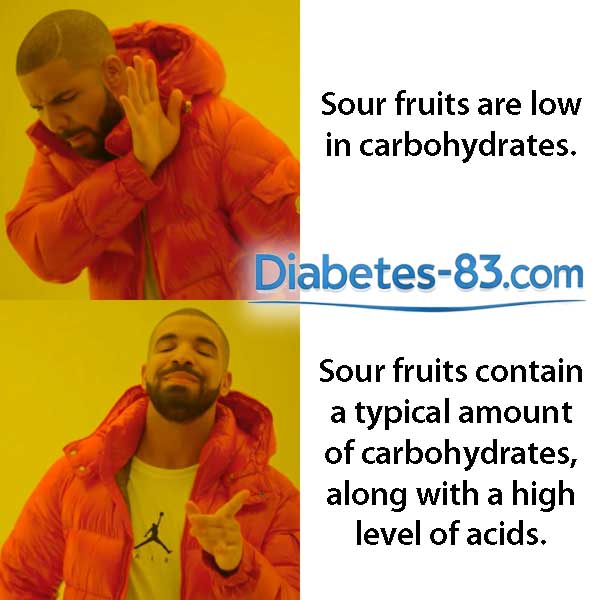 Sour fruits are not low in carbohydrates Sour fruits are not low in carbohydrates